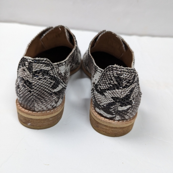 All Black Footwear Flats | Man Tailored slip on snake print loafers  size 7.5 - Picture 11 of 13